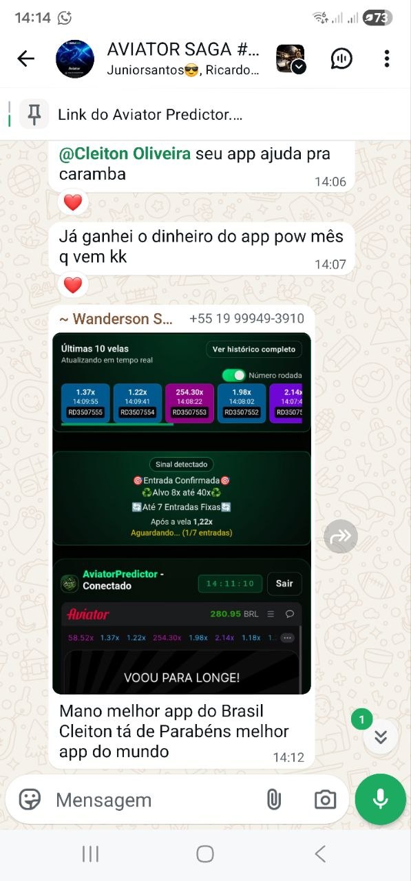 Resultado compartilhado no grupo SAGA